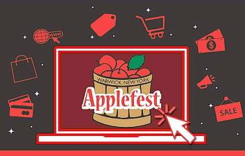 Applefest 2021 will be a virtual event that will run from Oct. 2 through Dec. 31 on the special Warwick “Virtual Applefest” shopping website (shop.warwickapplefest.com). Graphic via the Warwick Valley Chamber of Commerce.
