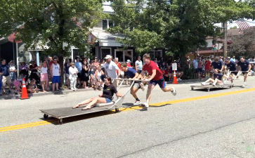 Team Murphy wins Greenwood Lake’s bed racing event.