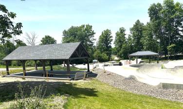 New shaded structures at the Village of Warwick skatepark.