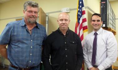 At the Sept. 12, 2018, Chester town board meeting, from left: Robert Valentine, Steve Cirbus, and Ryan Wensley