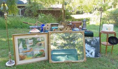 A small sampling of items that will be available next weekend at the Warwick Valley Gardeners’ eclectic barn sale. Provided photo.