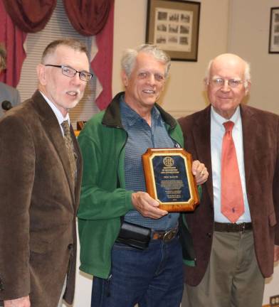 Photo by Roger Gavan From left, Town of Warwick Supervisor Michael Sweeton, Donald &#x201c;Doc&#x201d; Bayne and Town of Warwick Historian Dr. Richard Hull.