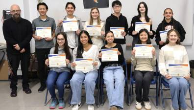 The eleven Florida Union Free School District students that are the inaugural inductees to the Tri-M Music Honor Society.