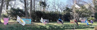 Warwick Advertiser senior sales representative Terry Reilly shared these photos she took Tuesday on her way to the office on Route 94 in Warwick, including this large American flag displayed by LTP landscaping and tree service.