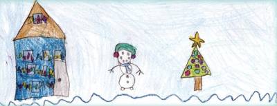 The Warwick Advertiser’s first wrapping paper contest entry. Drawing by Raegan.