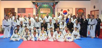 The United States Taekwondo Alliance Poomsae Seminar participants in April 2023.