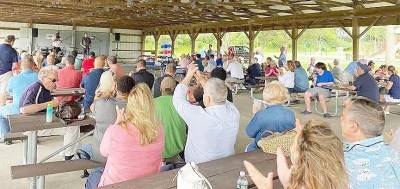 Colin Schmitt’s grassroots Hot Dog Roast fund raiser in June at Thomas Bull Memorial Park attracted more than 150 people. Provided photo.