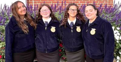 Aubrie Andryshak, Kylie Frey, Madeline Hunt and Brielle Walker represented Warwick Valley High School at the premier Ag Ed event, The Big E.