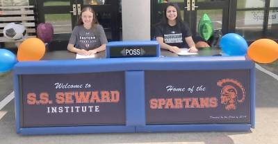 Seward Spartans will bring their athletic talents to the field and court when they go on to college in the fall. Morgan Kelly will play soccer at Eastern Connecticut State University while Josely Medina will play basketball at SUNY Morrisville.