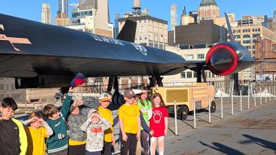 Greenwood Lake Cub Scout Pack 121, joined by several girls from Troop 675, recently took part in “Operation Slumber” aboard the legendary USS Intrepid.