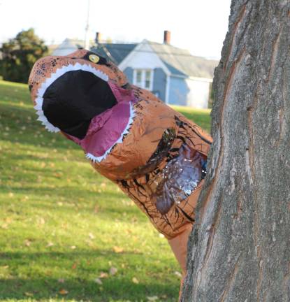 Jack Cartwright, 13, entertained everyone from start to finish in his dragon costume.