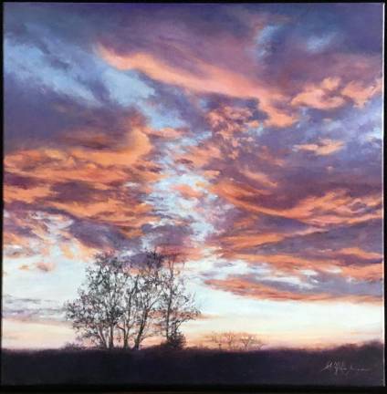 Sunset Over Amity, oil on canvas by Sarah McHugh.