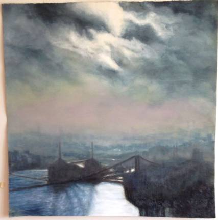 &quot;Hudson River Dawn&quot; is one of Donna Haley's watercolors that will be on display at the Albert Wisner Public Library beginning April 13.