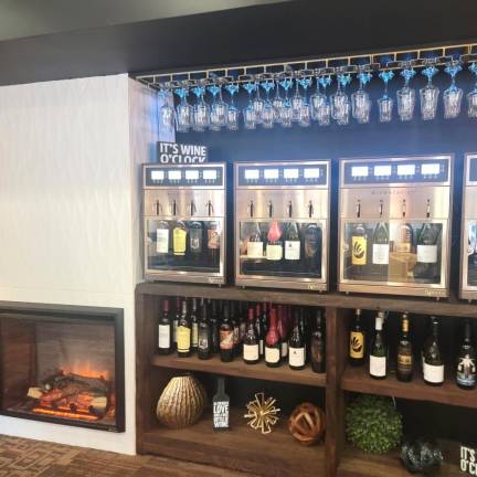 The bar features 50 different domestic and imported wines.
