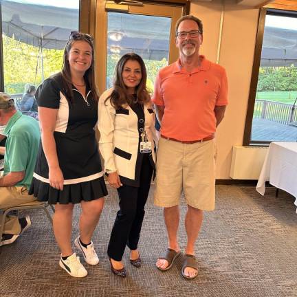 L-R: Bon Secours Charity Health Development Officer Stevie Milhaven, St. Anthony Community Hospital Vice President of Patient Care Services Anita Volpe, and St. Anthony Golf Outing event co-chair Garrett Durland.