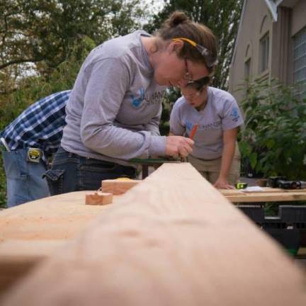 Heather Curtis volunteering in Long Island after Hurricane Sandy. Photo provided.