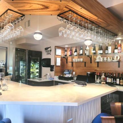 The bar features 50 different domestic and imported wines.