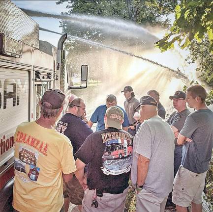 Excelsiors firefighters learn how to operate new SAMS Integrated IDEX Pumping Technology at Warwick Fire Department Pump Station at Memorial Park.