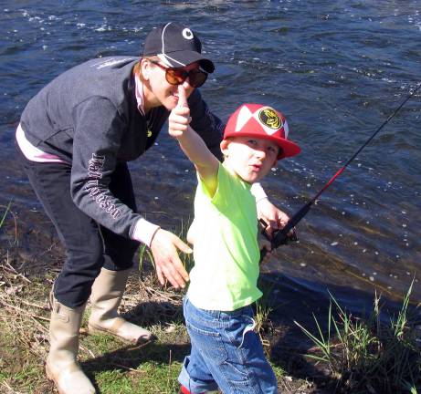 "We're having a great time" said Tammy Schuler-Williamson pictured here with her son, Ayden, 7.