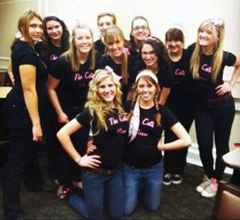 The Cat&iacute;s Meow are, from left to right, beginning in front: Charlotte Caskey and Kayla Jardine; center, from left: Francesa Huey, Kristen Geary and Carolyn Weller; and rear: Anna Galitzine, Ava Heatley, Ally Rosen, Naomi Hanson, Brooke Hamling and Allison Dethmers.