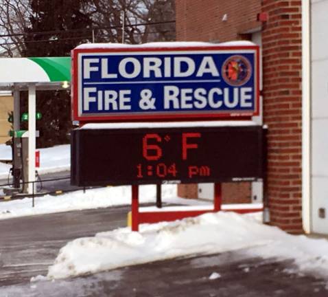 Photo by Niki FolinaMid-day temperature in Village of Florida on Monday, Jan. 21.