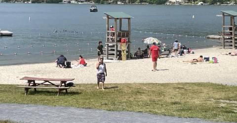 Greenwood Lake. Waterfront Beach now open for the season