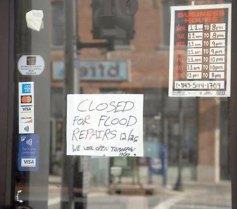 Warwick. Flooding threaten downtown business district