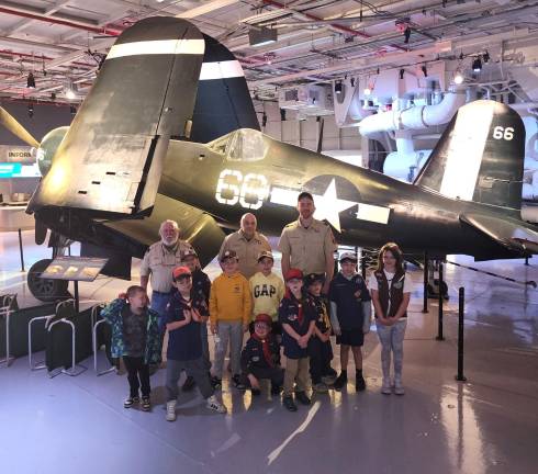 Greenwood Lake Cub Scout Pack 121, joined by several girls from Troop 675, recently took part in “Operation Slumber” aboard the legendary USS Intrepid.