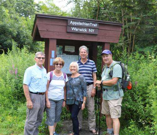 Photo by Roger Gavan From left, Dave and Robyn Eaton, Christine and Mayor Stephen Cross and Trail Ambassador John DeSanto prepare to take a hike on the Appalachian Trail.