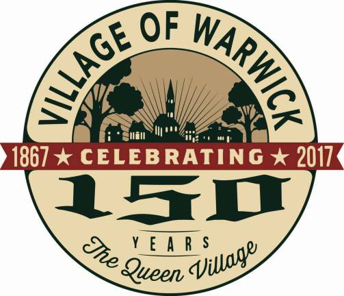 The Village of Warwick's Sesquicentennial logo