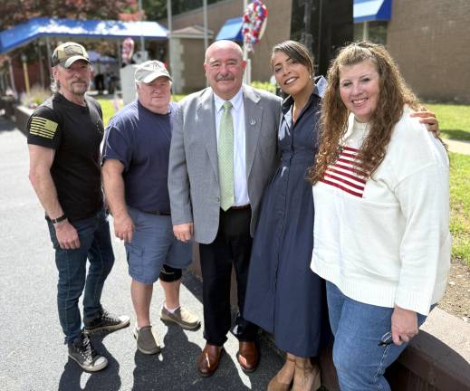 Elected officials, L to R: Greenwood Lake Mayor Tom Howley; Town Supervisor Jesse Dwyer; Attorney John Buckheit, Esq.; Town Judge Karen Amundson; Town Councilman Russ Kowal; Village of Greenwood Lake Trustee Thais Pilieri.