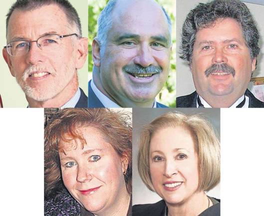 Team Warwick, from top left, Supervisor Michael Sweeton, Councilman Jim Gerstner, Councilman Russell Kowal, Town Clerk Eileen Astorino and Town Justice Nancy Brenner DeAngelo.