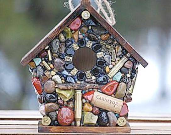 Mosaic birdhouses will be the outcome of a library workshop.