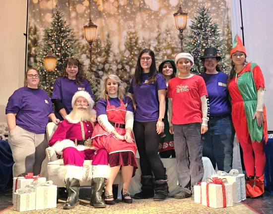 Lauren Sadler, Jeffrey Blizard (Santa), Stephanie Kowalsky, Melissa Marino, Eva Eva DeFreese, Jaxon Kowalsky, Dannie Sinisi, and Trinity Rhoades