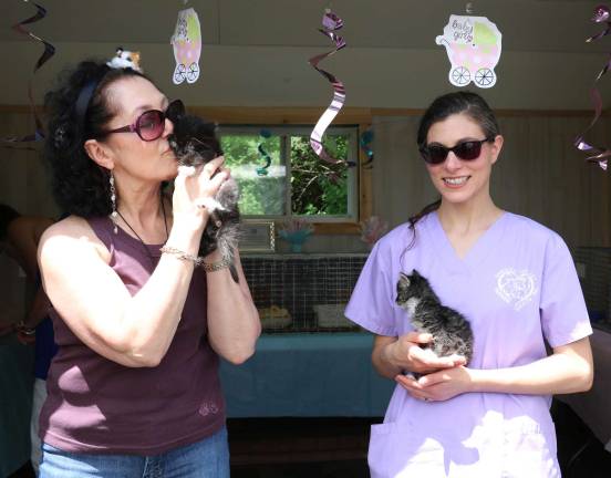 Photos by Roger Gavan From left, Suzyn Barron, president of the Warwick Valley Humane Society and veterinarian Dr. Pam Shultz, co-founder of &quot;Friends of the Warwick Valley Humane Society,&quot; welcomed everyone to the &quot;Kitten Shower&quot; on Sunday, June 18.