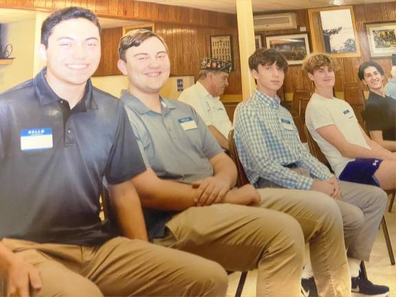 Warwick American Legion Post 214 delegates to 2022 Boys’ State citizenship and leadership training were, left to right, Thomas Kanz, Jonah Campbell, Harry Rosenstein, Connor Finn and Vincent Pinnavara.