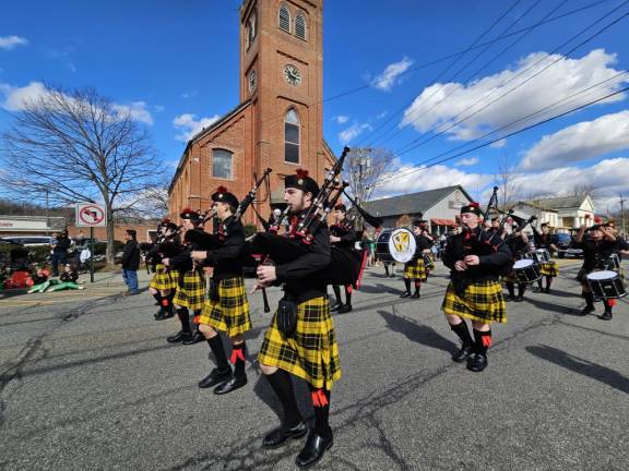 A festive school band from West Milford, NJ, added some music to the parade.