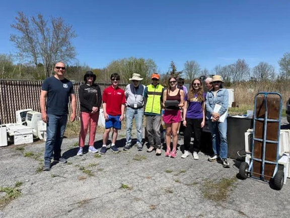 Jesse Dwyer with Coolest Recycling Drive volunteers.