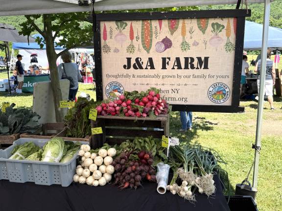 A selection of produce from market vendor J&amp;A Farm.