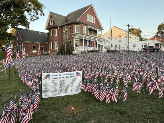 Commemorative flags in Florida on Sept. 11, 2025.