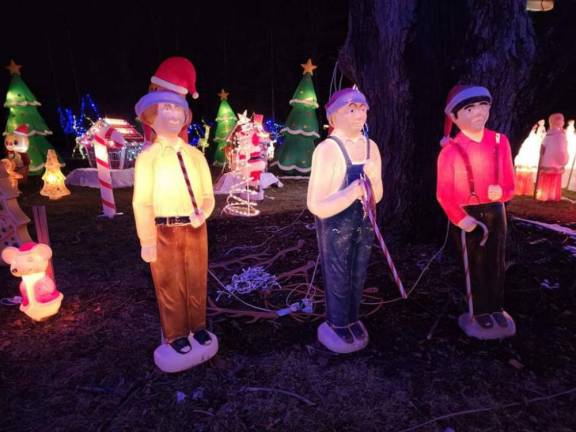 This light-up set of The Three Stooges was reported stolen from the Christmas display at 22 Spanktown Road last Friday. Photo provided.