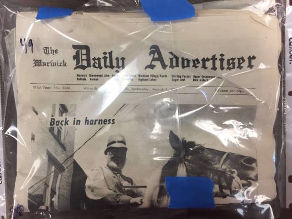 THE warwick daily advertiser FOUND IN time capsule