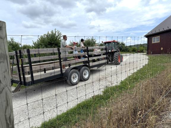 An Apple Ridge Orchards farm tractor.