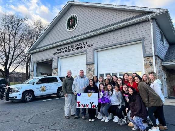 The Warwick Varsity Cheer Team baked and delivered treats to the men and women of the WFD. WFD thanks Coach Sullivan and the Warwick Varsity Cheer Team.