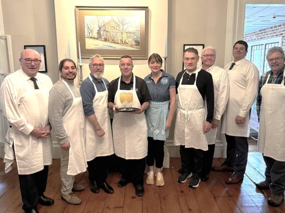 From left: Mayor Tom Howley, Anthony Jorge, Mayor Michael Newhard, Assemblyman Karl Brabenec; Trustee Mary Collural, Orange County Veterans Agency Christian Farrell, County Legislator Barry Cheney, Mayor Dan Harter, Jr., and Town Councilman Russ Kowal.