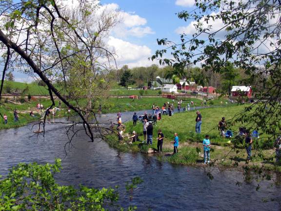 Photo by Roger Gavan &quot;Take a Kid Fishing Day&quot; from a previous year at Wawayanda Creek, which flows through the picturesque Baird Farm, drew a large crowd. It happens again next Saturday, May 4.
