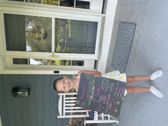 Harper, on her way to first grade.