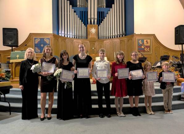 From left: Instructor Ann Lewkiewicz, Gwen Lewkiewicz Redman, Sophia Amato, Grace Stough, Wesley Lewkiewicz, June Wetherell-Toro, Ariana Roycroft, Reese Luthin, and Sebastian Stough.