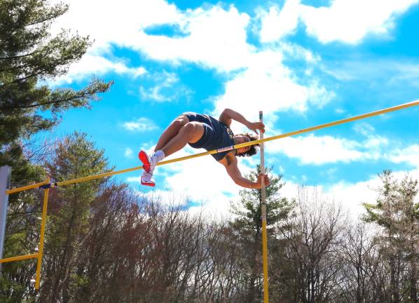 Warwick Valley High School graduate Nico Carrillo, placed 11th in the pole vault at the Conference of New England (CNE) Outdoor Track and Field Championships held in Wenham, Mass.
