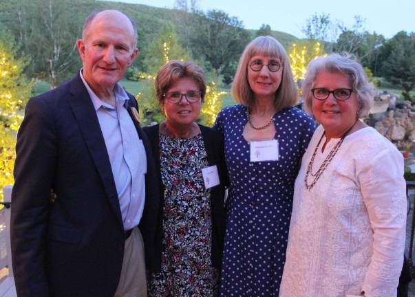 Provided photo Pictured from left to right at the Orange County Land Trust's reception on June 2 at the Falkirk Estate &amp; Country Club are: William Brown, Lisa Stern, Barbara Felton and Bea Stern. The conservation efforts of Brown and Felton of Lowland Farm were recognized at the event, which was chaired by Bea Stern and Lisa Stern from the Ralph E. Ogden Foundation.